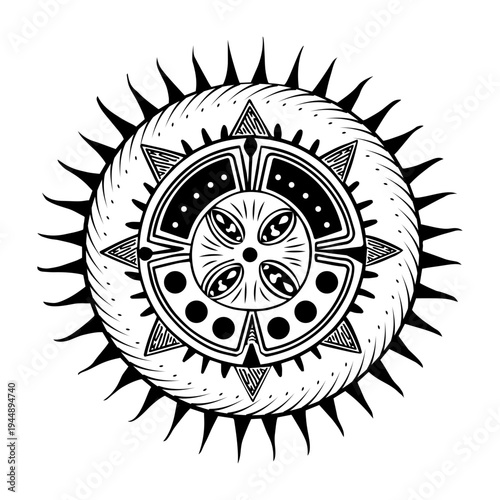 Glyph style illustration showing virus structure anatomy