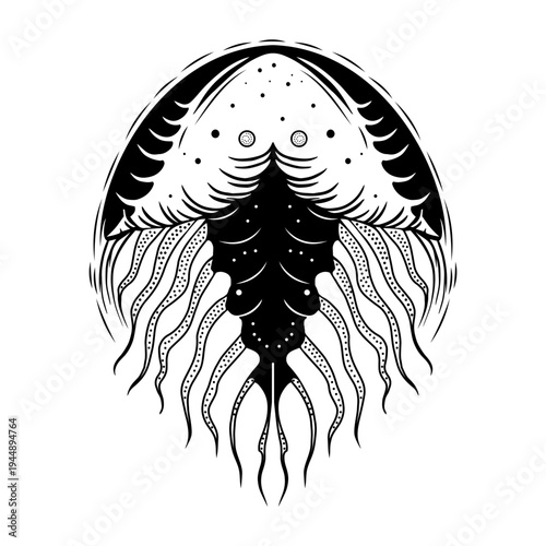Glyph style illustration depicting microbe structure