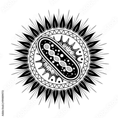 Filled style illustration showing germ structure