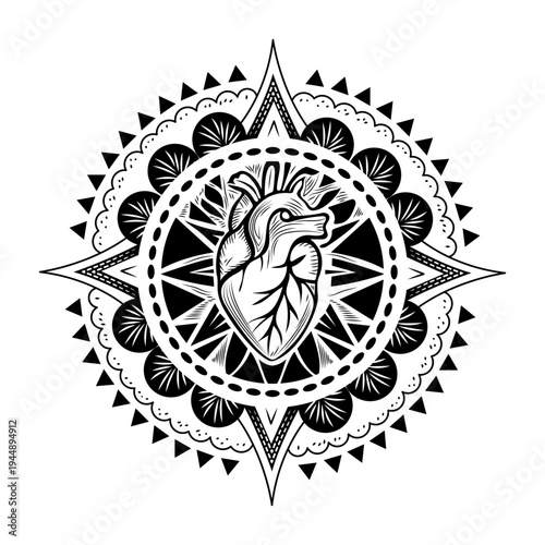 Filled style illustration depicting heart attack condition