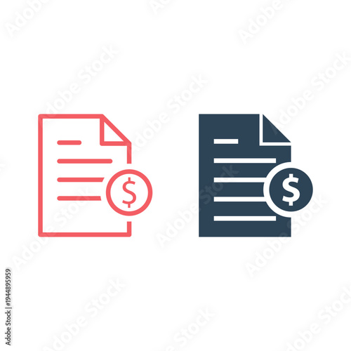 Invoice, bill icons set suitable for info graphics, websites and print media and interfaces.
