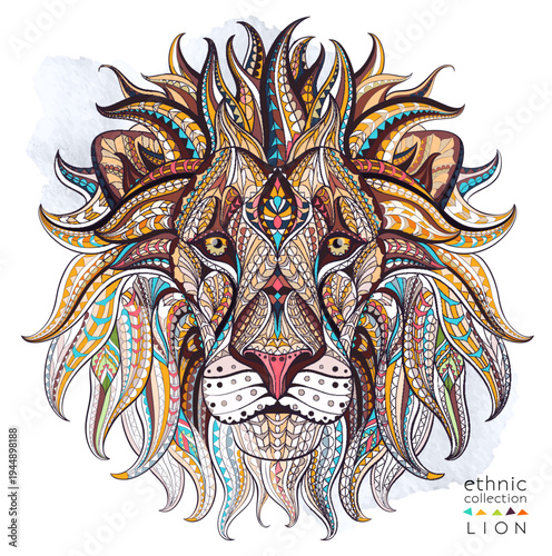 Patterned head of the lion