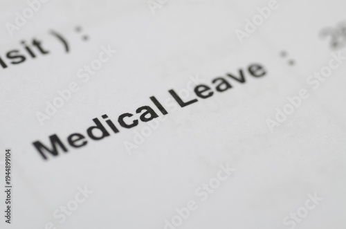 Close Up of Hospital Certificate Mentioning Medical Leave Status