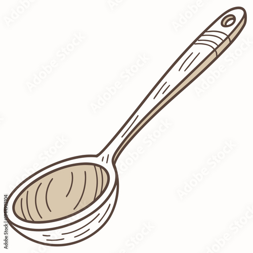 Metal ladle with handle and bowl kitchen utensil cooking baking