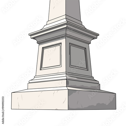 Monument Obelisk Memorial Structure Illustration.