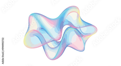Iridescent Wavy Surface with Holographic Colors.