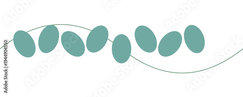 Green oval shapes connected by dotted line Vector