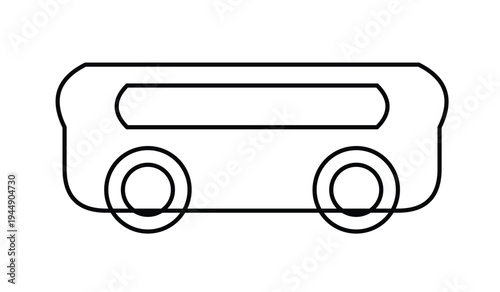 Simple line drawing of a van Vector