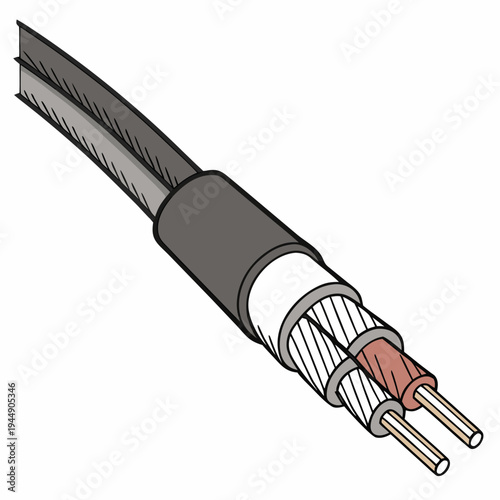 Electrical cable with copper wires and insulation wiring electronics