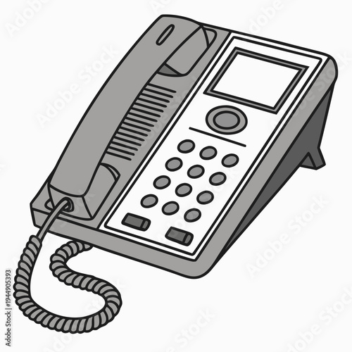 Landline telephone with cord and keypad corded phone receiver phone device