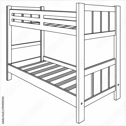 Wooden bunk bed with slats furniture bedroom