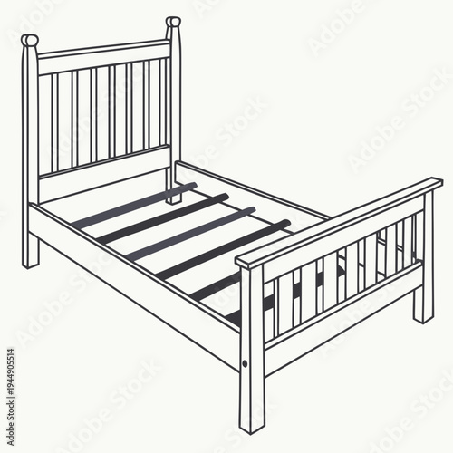 Wooden single bed frame furniture bedroom