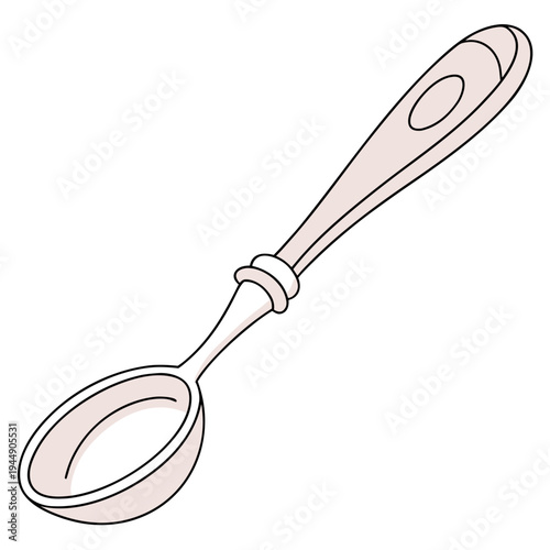 Simple line of a spoon line kitchen utensil eating