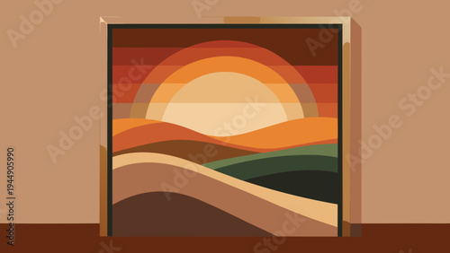 Soft earthy gradient abstract vector artwork with warm natural tones. Modern minimalist poster ideal for Scandinavian interiors and stylish home decor.