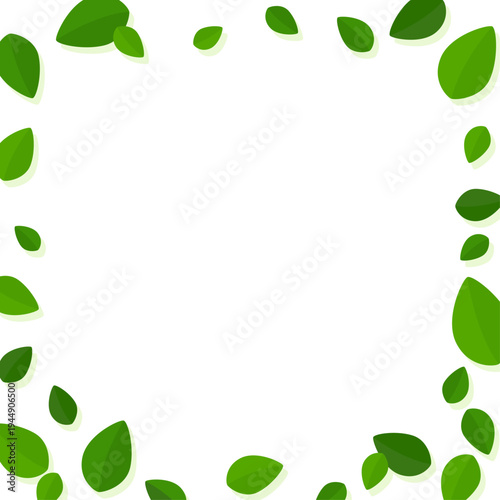 シンプルな葉っぱの透過フレーム2_正方形