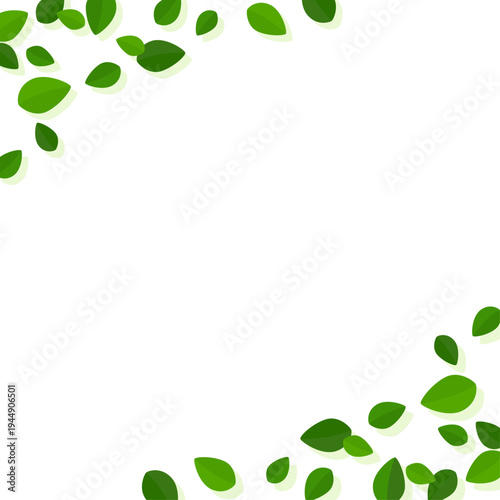 シンプルな葉っぱの透過フレーム1_正方形