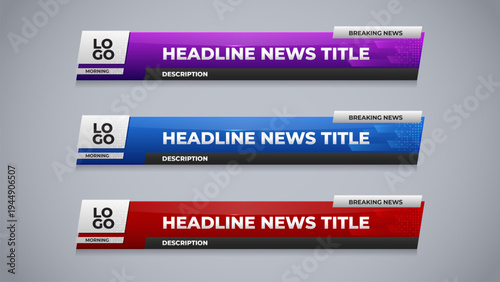 news lower third with variation color for news headline bar television and streaming channel