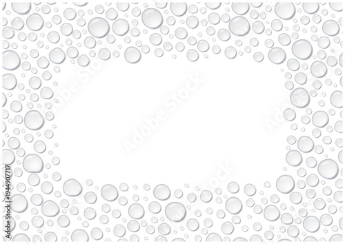 水滴の囲みフレーム背景 雫の装飾フレーム ベクター