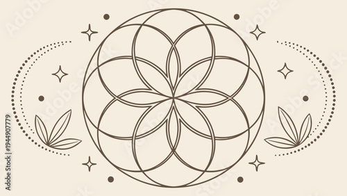 Balanced geometric symmetry composition in warm beige tones. Contemporary minimalist wall art ideal for modern apartments and elegant interior styling.