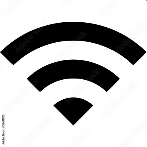 Minimal black glyph icon of a window with horizontal blinds partially closed, beside it a small remote control emitting wireless signal waves, flat vector style, solid black shapes on white background