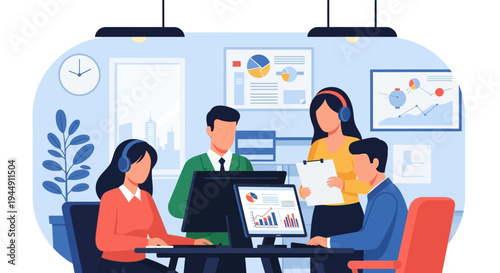 Group of Business Professionals Working Together.