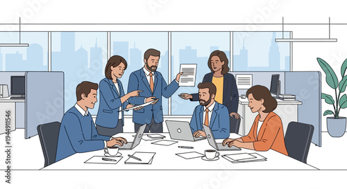 Business Professionals in Office Meeting Room.