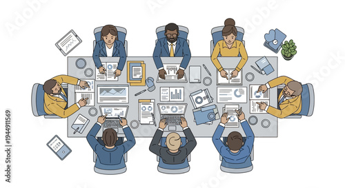 Group of People Working on Computers Together.