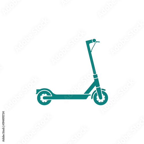 Sleek minimalist vector illustration of an electric kick scooter, symbolizing modern urban mobility, eco-friendly commuting, and efficient personal transportation