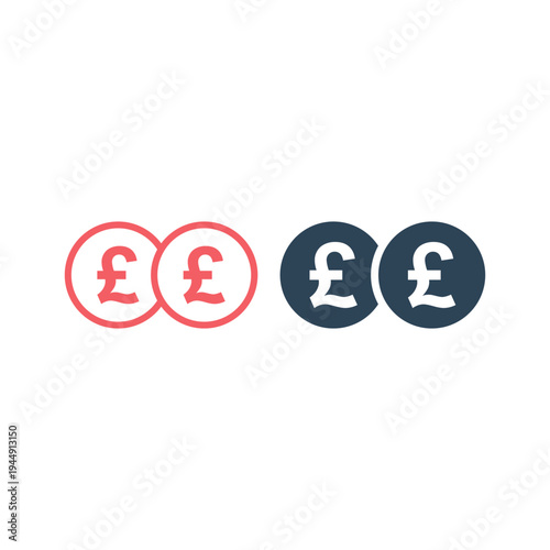 Pound sterling icons set symbol sign vector.

