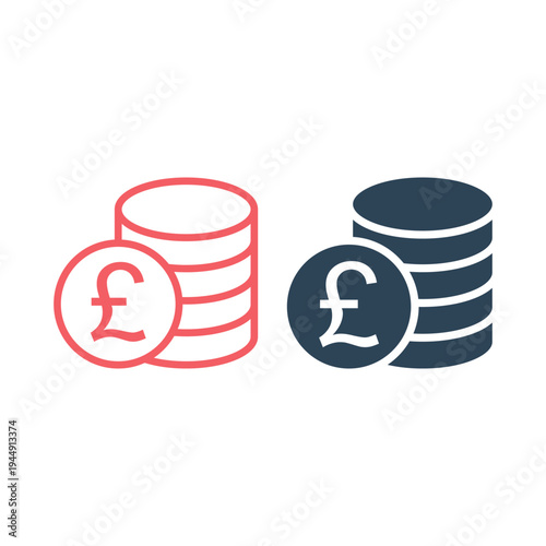 Pound sterling icons set symbol sign vector.
