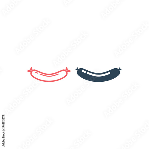 Grill sausage icons set vector illustration.

