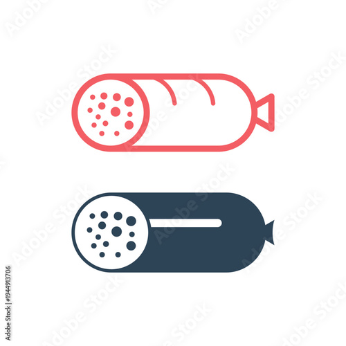 Grill sausage icons set vector illustration.
