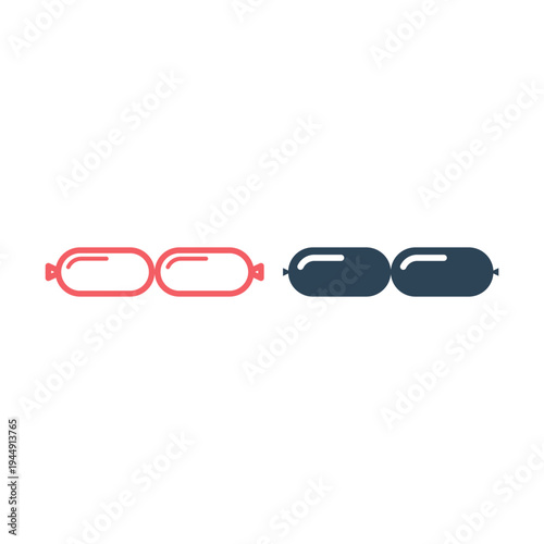 Grill sausage icons set vector illustration.
