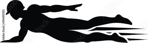 A person swimming on their stomach in the water