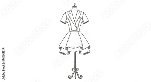 Vector illustration of a dress on a mannequin