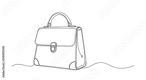 Vector illustration of a single women's handbag