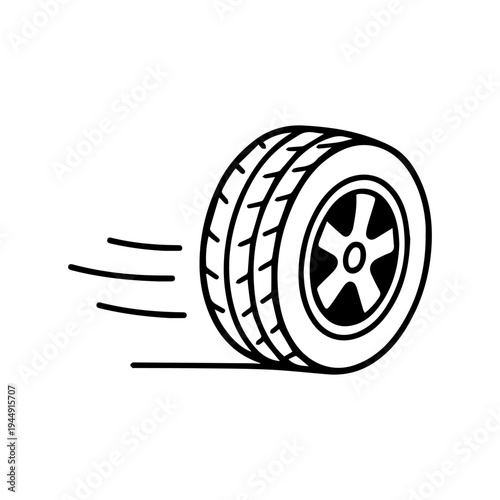 wheel is rolling icon vector isolated
Vector line icon on a white background