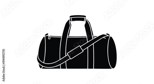 Vector black gym bag icon