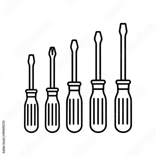 Screwdriver set icon vector isolated
Vector line icon on a white background