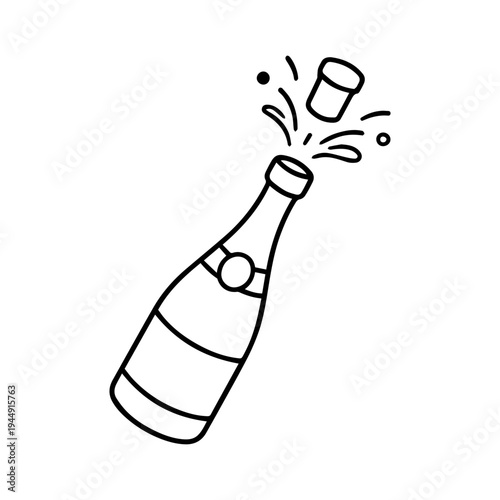 cork flew out of the bottle icon vector isolated
Vector line icon on a white background