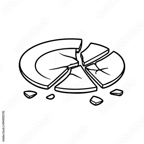 plate broke icon vector isolated
Vector line icon on a white background
