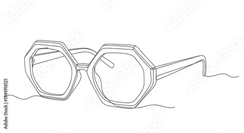 Vector illustration of octagonal glasses