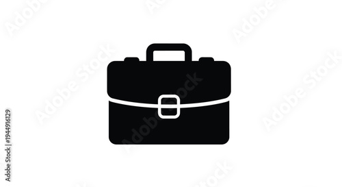 Vector briefcase icon, black