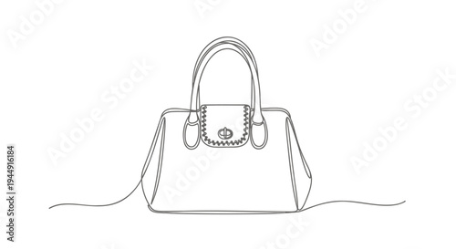 Vector illustration of a single women's handbag
