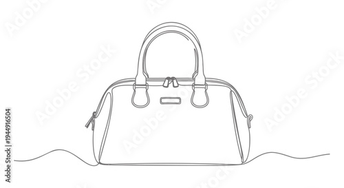 Vector illustration of a single women's handbag