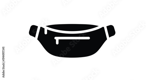 Vector fanny pack icon, black