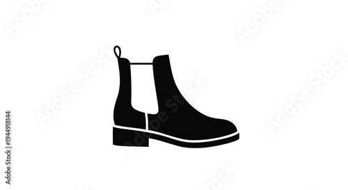 Vector black Chelsea boot icon