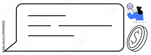 Digital communication concept. A text message with financial theme alongside a user verifying identity. Digital communication supports financial security, identity protection, and authentication