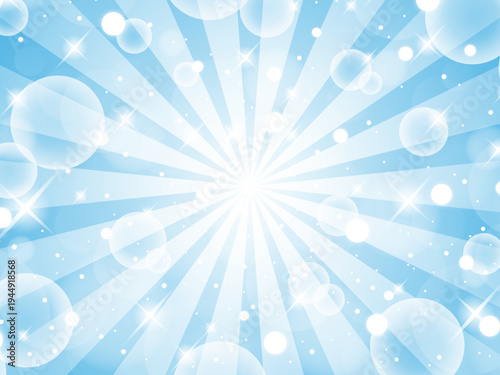 光の玉ボケとポップな青色の集中線