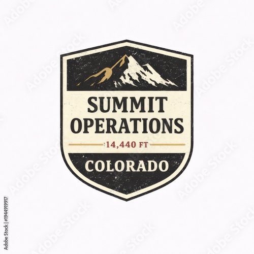 Free Download Summit Operations Mountain Peak Emblem Badge for Colorado Business Branding and Outdoor Adventure - GFXLoad